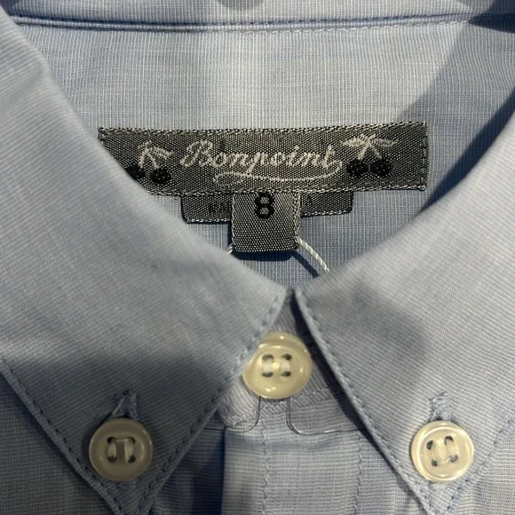 NWT Bonpoint boys dress shirt blue 8